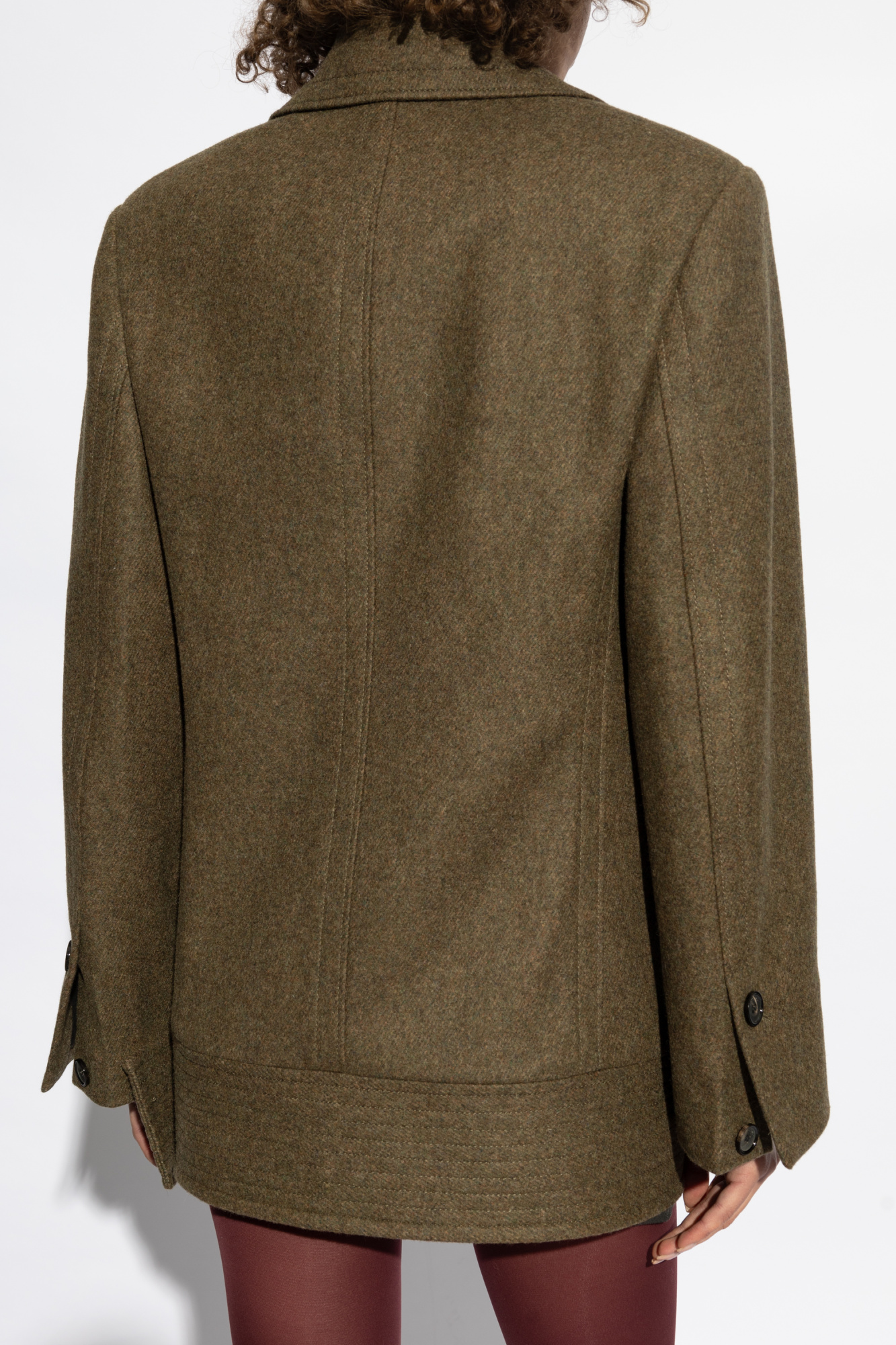 コート FERRAGAMO Olive green wool blend coat (13G412781225 OLIVE) Green Wool coat FERRAGAMO - Vitkac Italy